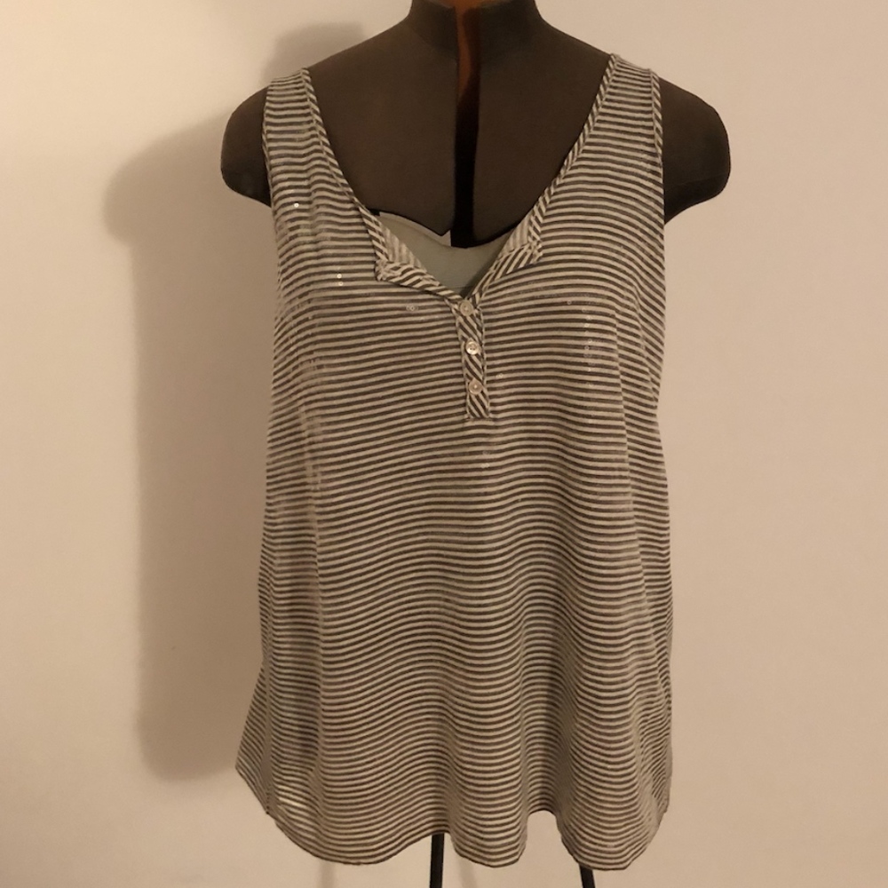 J. Crew pretty clear sequined front tank top.